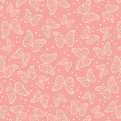 Tricoline Borboletas Conceito Rosa