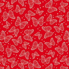 Tricoline Borboletas Conceito Vermelho