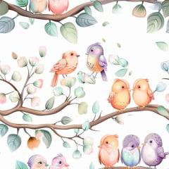 Tricoline Digital Passarinhos Belos