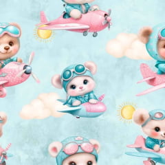 Tricoline Digital Ursinhos Voadores Tricoline Digital Ursinhos Voadores