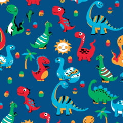 Tricoline Dino Colorido Infantil