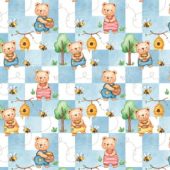  Tricoline Ursos no Jardim de Mel