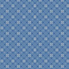 Tricoline Ornamento Geométrico Azul