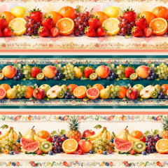 Tricoline Barrada Frutas Lindas Tricoline Barrada Frutas Lindas
