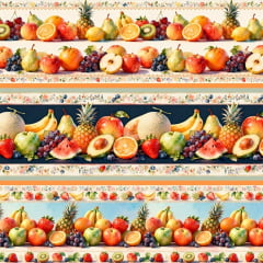 Tricoline Barrada Frutas Lindas