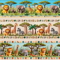 Tricoline Barrada Safari Fofo