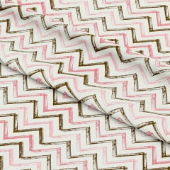 Tricoline Chevron Rosa e Marrom