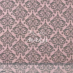 Tricoline Ornamento Rosa com Cinza TRICO9460 B