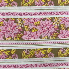 Tricoline Barrado Flores Belas Rosas Tricoline Barrado Flores Belas Rosas