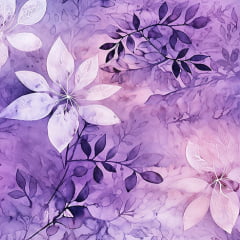 Tricoline Digital Flores Roxas Tricoline Digital Flores Roxas