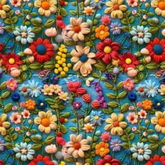 Tricoline Digital Flores Trabalhadas Tricoline Digital Flores Trabalhadas