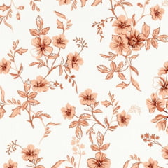 Tricoline Floral Alaranjado Tricoline Floral Alaranjado