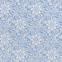 Tricoline Floral Azul