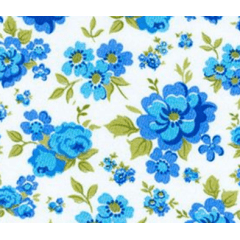 Tricoline Floral Bonito Azul