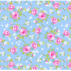 Tricoline Floral Dona Azul