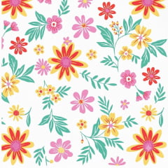 Tricoline Floral Flores do Verão Tricoline Floral Flores do Verão