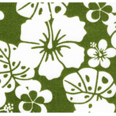 Tricoline Floral Hibisco Noturno Verde