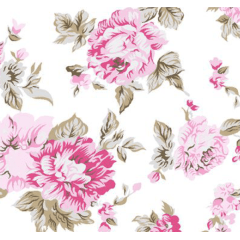 Tricoline Floral Lindo Rosa