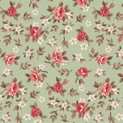 Tricoline Floral Lucia Verde Tricoline Floral Lucia Verde