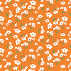 Tricoline Floral Primavera Laranja 