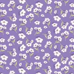 Tricoline Floral Primavera Roxa