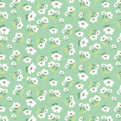 Tricoline Floral Primavera Verde Chá