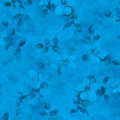 Tricoline Floral Simples Azul Tricoline Floral Simples Azul