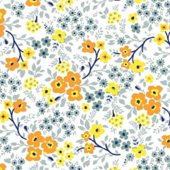 Tricoline Flores Amarelas Pintura Tricoline Flores Amarelas Pintura
