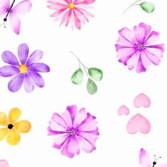 Tricoline Flores Coloridas Tricoline Flores Coloridas