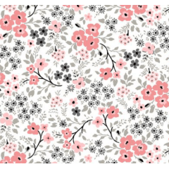 Tricoline Flores Rosa Pintura