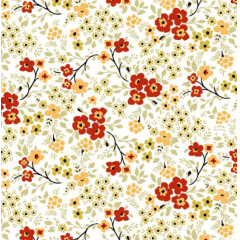 Tricoline Flores Vermelhas Pintura