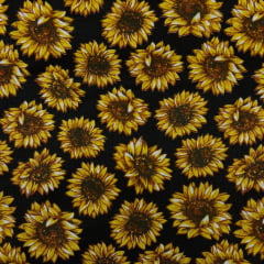 Tricoline Girassol Fundo Preto Tricoline Girassol Fundo Preto