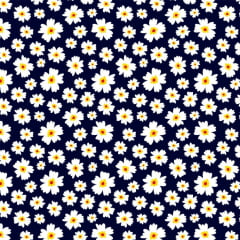 Tricoline Margarida no Azul Marinho 
