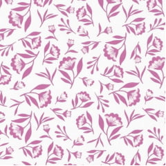 Tricoline Mini Flores Rosas Fundo Branco Tricoline Mini Flores Rosas Fundo Branco