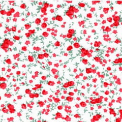 Tricoline Mini Flores Vermelhas Tricoline Mini Flores Vermelhas