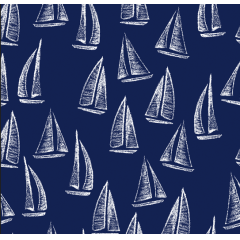 Tricoline Barcos Azul Marinho
