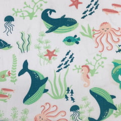 Tricoline Infantil Mar dos Bichos Verde