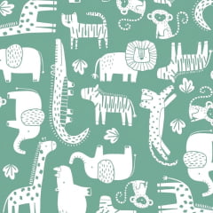 Tricoline Safari Fofo no Verde