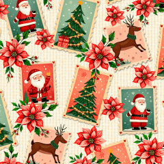 Tricoline Cartões de Natal Retrô 