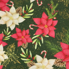 Tricoline Floral de Natal Digital 