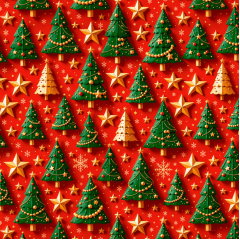 Tricoline Floresta de Natal Dourada
