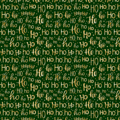 Tricoline Ho Ho Ho Dourado e Verde
