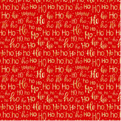 Tricoline Ho Ho Ho Dourado e Vermelho
