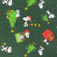 Tricoline Natal Snoopy Verde