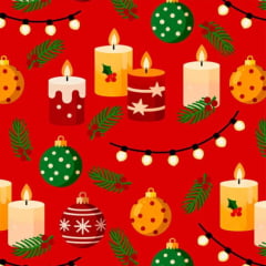 Tricoline Velas e Bolinhas do Natal