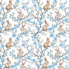 Tricoline Coelhinhos em Flor