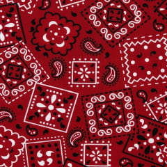 Tricoline Bandana Vermelha e Pasley Tricoline Bandana Vermelha e Pasley