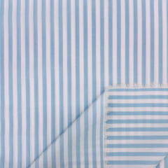 Tricoline Fio Tinto Listrado Azul Bebê