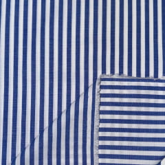 Tricoline Fio Tinto Listrado Azul