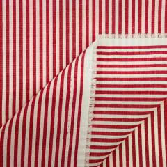 Tricoline Fio Tinto Listrado Vermelho 